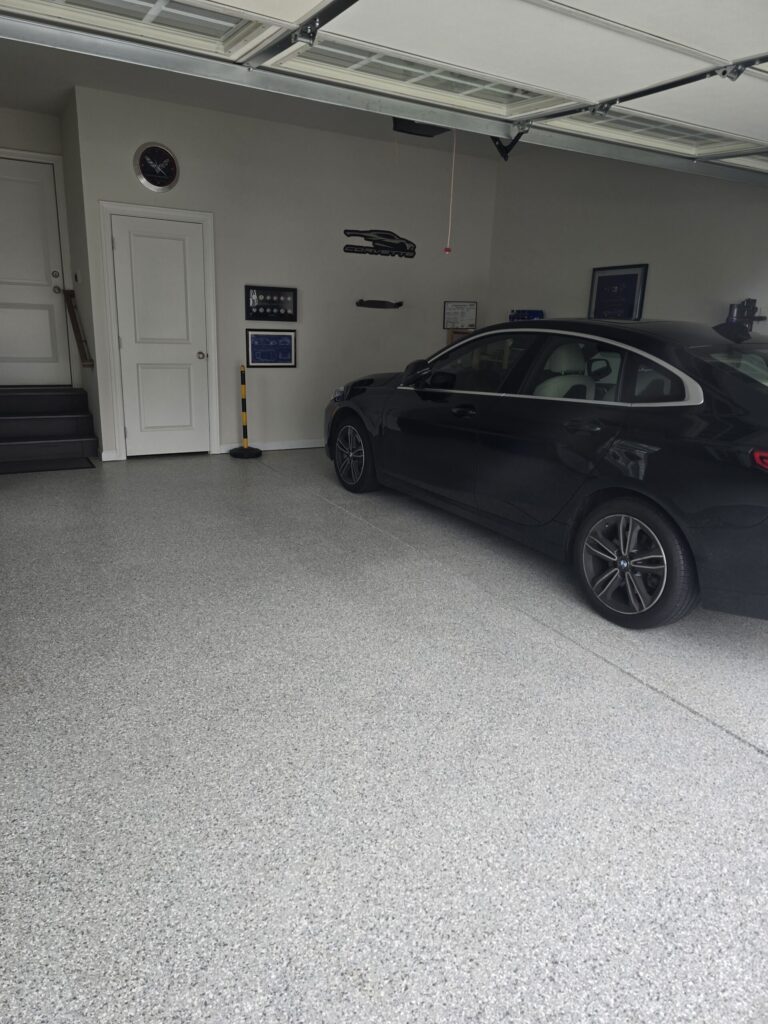 Car in Garage with Epoxy Flooring in Philadelphia